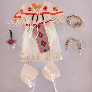 NIB American Girl Doll Kaya Pow Wow Dress w/ Necklaces, Comb, and Booties Rare
